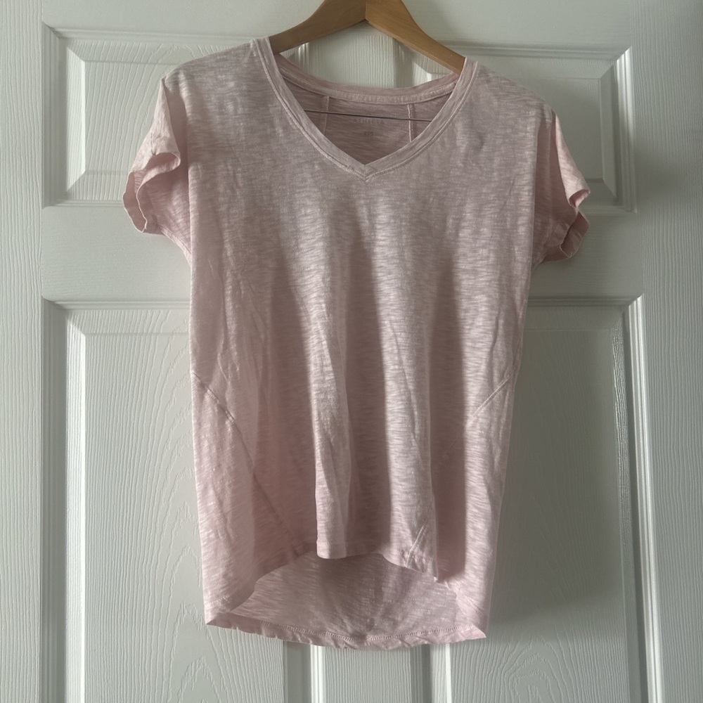 Athleta Light Pink V-Neck T-Shirt